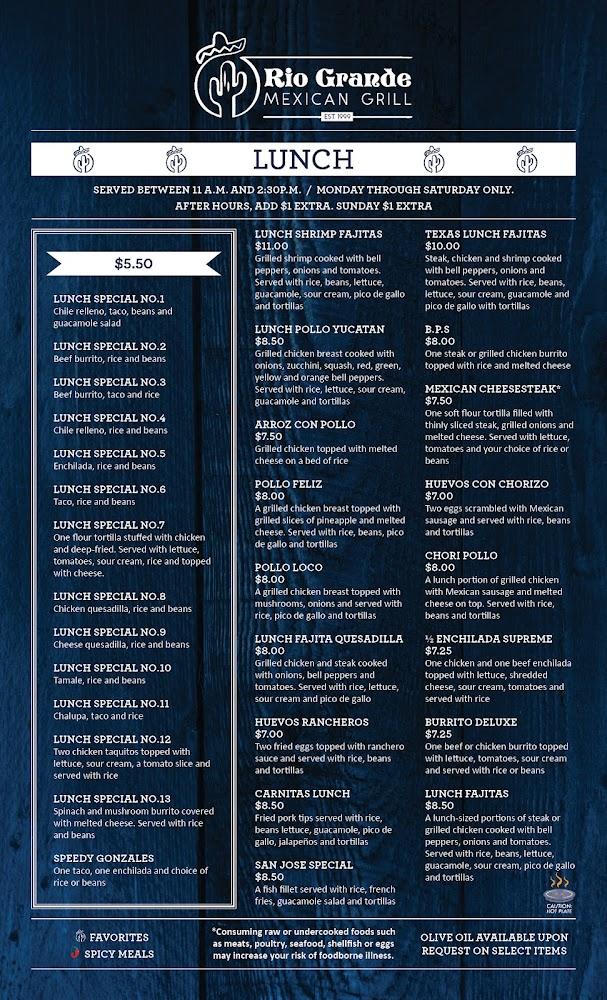 Rio Grande Mexican Grill Menu image 4